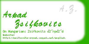 arpad zsifkovits business card